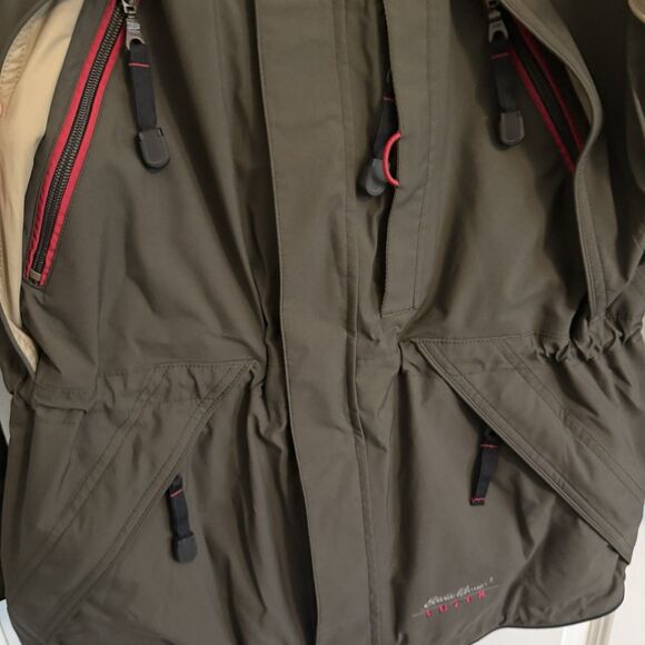 Vintage Eddie Bauer Hooded EBTEK GORE-TEX Men's Raincoat - Size S Olive Green - Picture 5 of 10